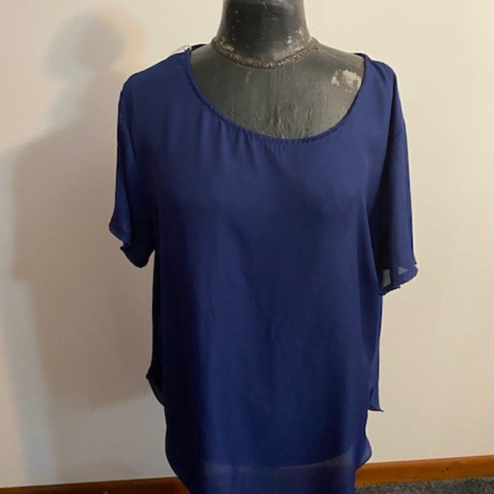 Hype Navy sheer top, size 3X